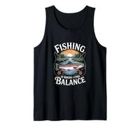 Fishing is Where I Find Balance Trout River Scene Tank Top