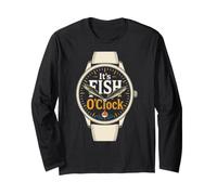 Fishing It's Fish O'Clock Funny Angler Bass Gift Long Sleeve T-Shirt