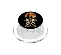 Fishing Jesus Said Go Angler Faith Christian Gift PopSockets PopGrip for MagSafe