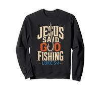 Fishing Jesus Said Go Luke 5:4 Bass Angler Gift Sweatshirt