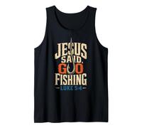 Fishing Jesus Said Go Luke 5:4 Bass Angler Gift Tank Top