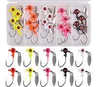Fishing Jig Heads Crappie Fishing Lures Jig Heads Kit 20Pcs Fishing Lures Jigs with 3D Eye Ball Barb Under Spinner Colorful Jig Head Hooks for Bass Trout Walleye Saltwater Freshwater Fishing(5g-20pcs)