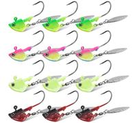 Fishing Jig Heads Underspin Jig Head Hooks with Spinner Blades Under Spin Bladed Swim Jigs for Bass Crappie Trout Walleye Fishing 7g 10g 12g