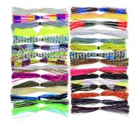 Fishing Jig Skirt Pack- Soft Silicone Lure Material, 30 Count Replacement Set, Spinnerbait Making Kit, Angler Equipment | Jig Skirt Set Soft Silicone Strands Crafted Improving Lure Movement Increasing