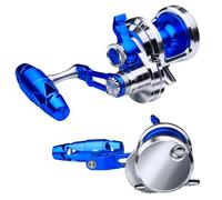 Fishing Jigging Reel Conventional Reels - Lever Drag Saltwater Heavy Duty Deep Ocean Big Game Offshore Round Aluminum Trolling Reel - Saltwater Jigging Fishing Reels JN08R