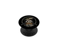 Fishing Just A Guy That Loves To Fish Bass Angler Gift PopSockets Adhesive PopGrip