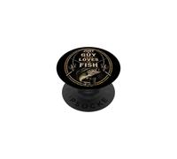 Fishing Just A Guy That Loves To Fish Bass Angler Gift PopSockets Adhesive PopGrip