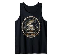 Fishing Keep Your Mouth Shut Wont Get Caught Funny Bass Gift Tank Top
