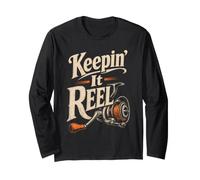 Fishing Keepin' It Reel Funny Vintage Angler Gift Long Sleeve T-Shirt