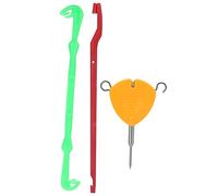 Fishing Knot Tying Tool Set, Bait Needle Hook Puller, Orange Red Green 3 - Piece Kit - Durable ABS Stainless Steel, Portable Lightweight for Knotting Fishing Lines