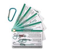 Fishing Knots Guide with Mini Carabiner | Fly Fishing Knot Cards | Waterproof Beginner Tying Practice Guide Books Pocket for Adults Men Deep Sea River Saltwater Lake Outdoor
