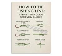 Fishing Knots On the Water Guide Retro Diagram Canvas Art for Man Cave or Office Wall Decor(Unframed,12x18inch(30x45cm))