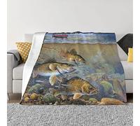 Fishing Lake Fishermen Fleece Throw Blanket For Couch - Thick Fuzzy Warm Soft Blankets And Throws For Sofa, Bedroom Blanket