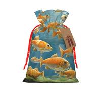 Fishing Lake Fishermen Print Drawstring Bags Burlap Gifts Bag With Drawstring Gift Bags For Wedding/Party/Festival/Storage