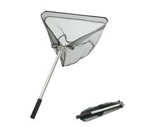 Fishing Landing Net, 50cm Pole Stainless Steel long Handle,Stainless Steel Triangular,For Bird Fish Catch,Aquarium,Ponds Floating Objects,Carp Trout (Triangle)