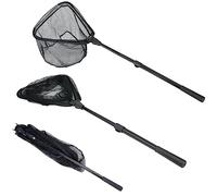 Fishing Landing Net with Telescopic Handle Extends to 160cm, Carbon Fiber Handle Extends from 60cm to 119.5cm