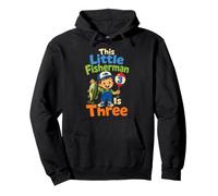 Fishing Little Fisherman Is Three 3rd Birthday Kids Gift Pullover Hoodie