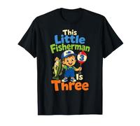 Fishing Little Fisherman is Three 3rd Birthday Kids Gift T-Shirt