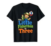 Fishing Little Fisherman is Three 3rd Birthday Kids Gift T-Shirt
