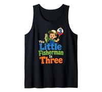 Fishing Little Fisherman is Three 3rd Birthday Kids Gift Tank Top
