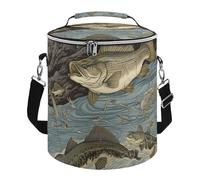 Fishing Lunch Bag, 15L Portable Leakproof Picnic Basket with Shoulder Strap, Insulated Picnic Cooler Bag for Camping, Beach, Hiking & Groceries
