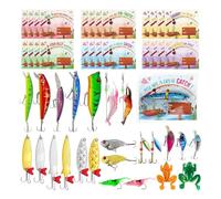 Fishing Lure - 24 Pieces of Filling for Fishing Accessories Bag, Complete Set - for Freshwater and Saltwater, Pike, Zander, Catfish, Sports and Outdoors