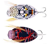 Fishing Lure 3.8cm 4g Floating Plastic Bait for Beetle Pattern Targeting with 3D Eyes and Blood Trough Hook for Fresh and Salt Water Fishing (KC008-4)