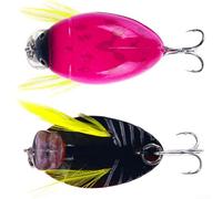 Fishing Lure 3.8cm 4g Floating Plastic Bait for Beetle Pattern Targeting with 3D Eyes and Blood Trough Hook for Fresh and Salt Water Fishing (KC008-6)