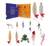 Fishing Lure Advent Calendar 2023,Advent Calendars for Men, 12 Days Fishing Lure Christmas Countdown Fishing Tackles Kit Fishing Tackle Advent Calendar for Father Boyfriend Granpa