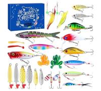 Fishing Lure Advent Calendar 2025 24 Day Christmas Advent Calendars Includes Various Baits Christmas for Men, Angler, Fishing Enthusiasts