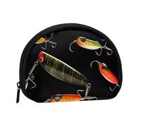 Fishing Lure Coin Purse Personalized Coin Bag for Women Men Change Purse Small Wallets with Zipper Mini Shell Coin Pouch Outdoor Shopping Change Storage Bag Handbags Gifts