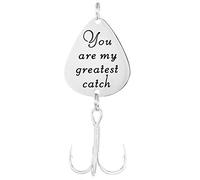 Fishing Lure Engraved Fishing Hooks Wedding Fisherman Gift (You Are My Greatest Catch Pattern)