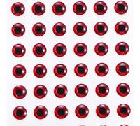 Fishing Lure Eyes, Holographic 3D 3mm 4mm 5mm 6mm Simulation Artificial Fish DIY Eye Fishing Tackle, for Fly Tying DIY Materials Tool(5mm,Red)