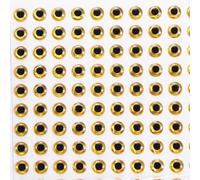 Fishing Lure Eyes, Holographic 3D 3mm 4mm 5mm 6mm Simulation Artificial Fish DIY Eye Fishing Tackle, for Fly Tying DIY Materials Tool(4mm,Gold)