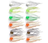 Fishing Lure, Fishing Bait 12Pcs Dice-Shaped Soft PVC Lure with Tentacle for Bass Portable Professional Replacement Fish Equipment, Mixed Color for Outdoors