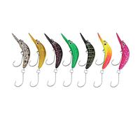 Fishing Lure Floating Crankbaits Hard Baits Artificial Mini Minnow Pike Bass Trout Bait for Riverside Fishing Plastic Stainless Steel 7 Pack