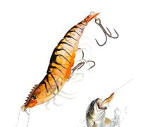 Fishing Lure for Bass - 9 cm Realistic Fish Bite Bait Shrimp | Glow-in-the-Dark Soft Bait Reflective Artificial Bait for Freshwater Pier Salmon Catfish Shore