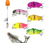 Fishing Lure for Pike and Pike Perch, Artificial Fishing Lure - Articulated Slow Immersion Swimming Lures 5 Pieces for Shallow Water Ponds Rivers Saltwater Water