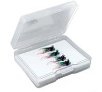 Fishing Lure Hand Tied With Peacock Feather Dual Hook Design Glow Eyes Realistic Movement Compact Size For Bass Pike Trout White Stripe Green Mandarin 4pcs Set Green(WG16#)