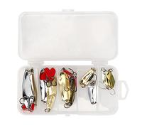 Fishing Lure Kit 10pcs Sequins Hard Artificial Bait with Strong Hook Reflective Surface for Freshwater Saltwater Fishing Metal Steel Material Bright Colors Various Sizes (XLT-4)