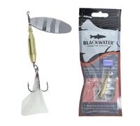 Fishing Lure Long C Cast Salmon Sea Trout Pike Bullet Flying Silver Gold Spoon Golden White Feather Feathered Tail Casting Mackerel Pollock Large Blade Bucktail Fast Sink