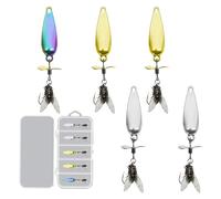 Fishing Lure | Metal for Swimming Lure, Realistic Fly 5 Pieces Artificial Vibration for Perch, Catfish, Pike, Salmon Trout in Water Stream Sea Lake Swamp Adventures