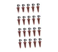 Fishing Lure Screws 20-Pack for Connecting Rig Rings & Hooks with 360° Swivel- Brown