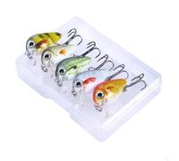 Fishing Lure Set, 5pcs Artificial Hard Crank Bait Sinking Wobbler Rock Bait, Eyes Lifelike Swimming Actions for Freshwater Saltwater 2.7cm (C)