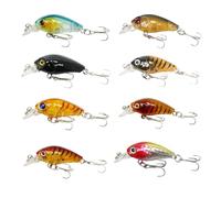 Fishing Lure Set, 8Pcs Fishing Bait Pike Lures 3D Fishings Lure Vivid Floating Hard Baits with Treble Hooks for Angling Enthusiast, Fishings Lures for Sea Lake Pike Perch Trout