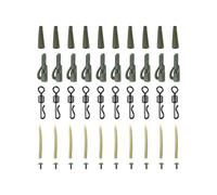Fishing Lure, Sleeves End Connection Hook Carp Set - Quick Change Hook with Swivels for Twist Protection for Perch Trout Cod, Fishing in Freshwater Lakes Rivers Reservoirs Outdoor