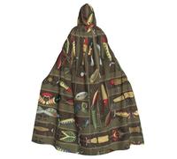 Fishing Lure Style Cloak For Men Women,Adult Renaissance Hooded Cape,Medieval Cloak,Cape For Halloween Cosplay Costumes