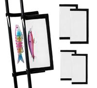 Fishing Lure Wraps, 4/6 Packs Clear PVC Bait Covers Keeps Fishing Safe Easily See Lures Hooks Covers Durable Bait Storage Protector Children, Pets and Fishermen Safe from Sharp Hook(Black-4pcs M)