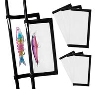 Fishing Lure Wraps,4/8pcs Clear PVC Fishing Bait Cover Keeps Fish Safe and Easily See Lures Hook Storage Protector Cover for Saltwater Freshwater Orange&Black (Black, Medium + Large - 8 Packs)