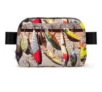 Fishing Lure1 Print Unisex Waist Bag Wear-Resistant Belt Bag Hip Bag with Adjustable Strap for Hiking and Travel